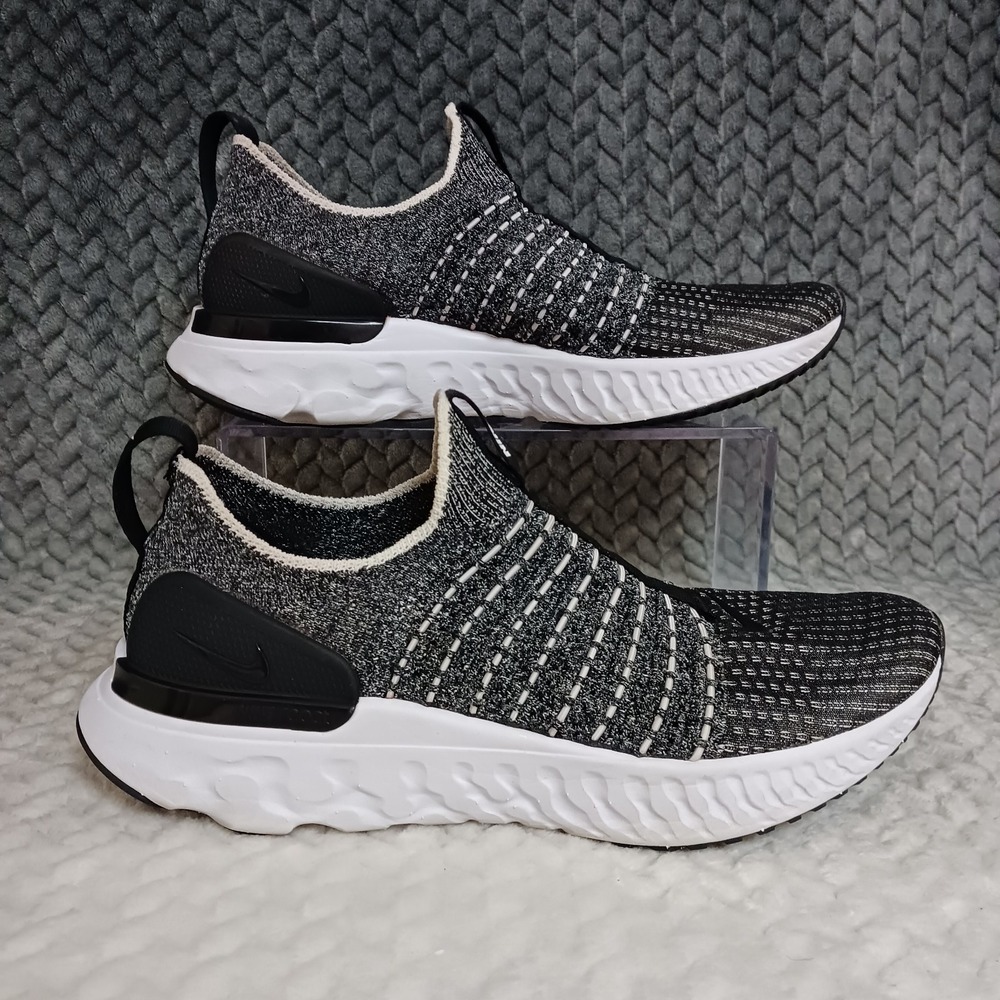 Nike React Phantom Run Flyknit 2 Black Smoke Grey Women's Running Shoes Size 8